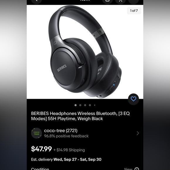 BERIBES HEADPHONES BLUETOOTH - Picture 8 of 8